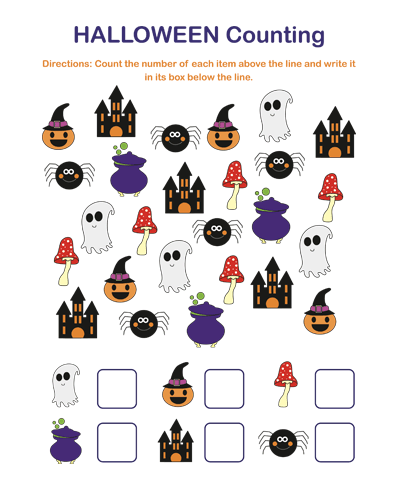 Download Halloween Counting Worksheet - Count the Number of Each Item ...